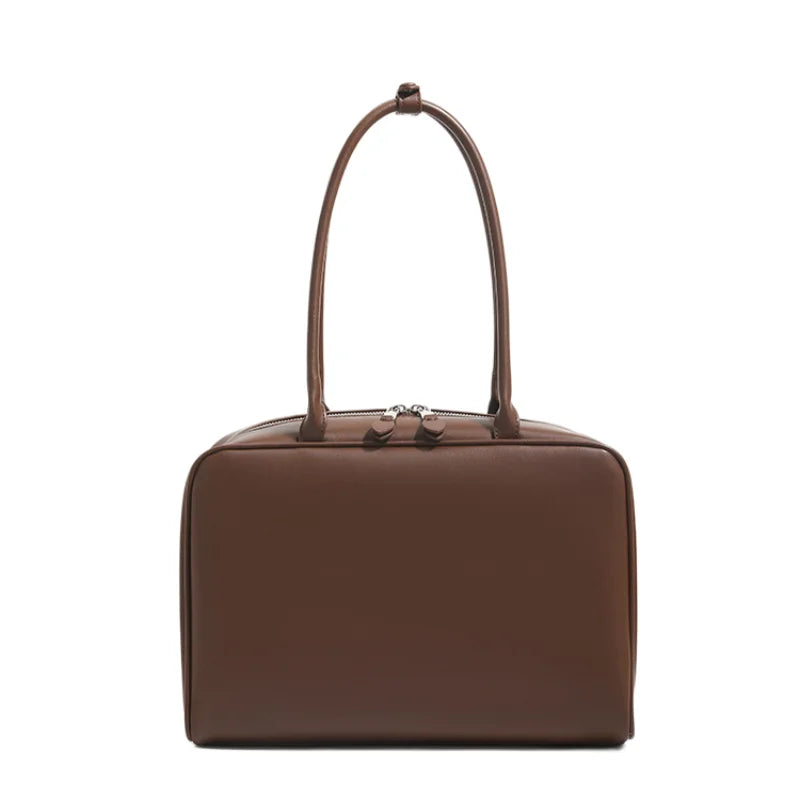 תיק כתף מלבני בגוון קאמל
