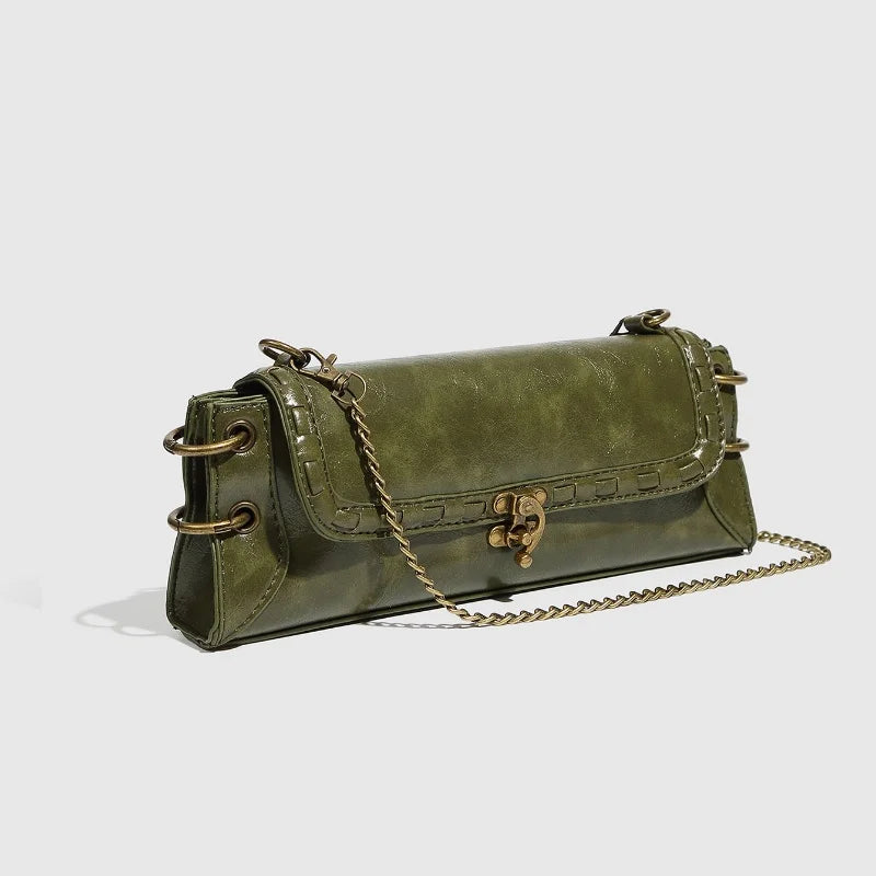 תיק כתף מוארך עם שרשרת