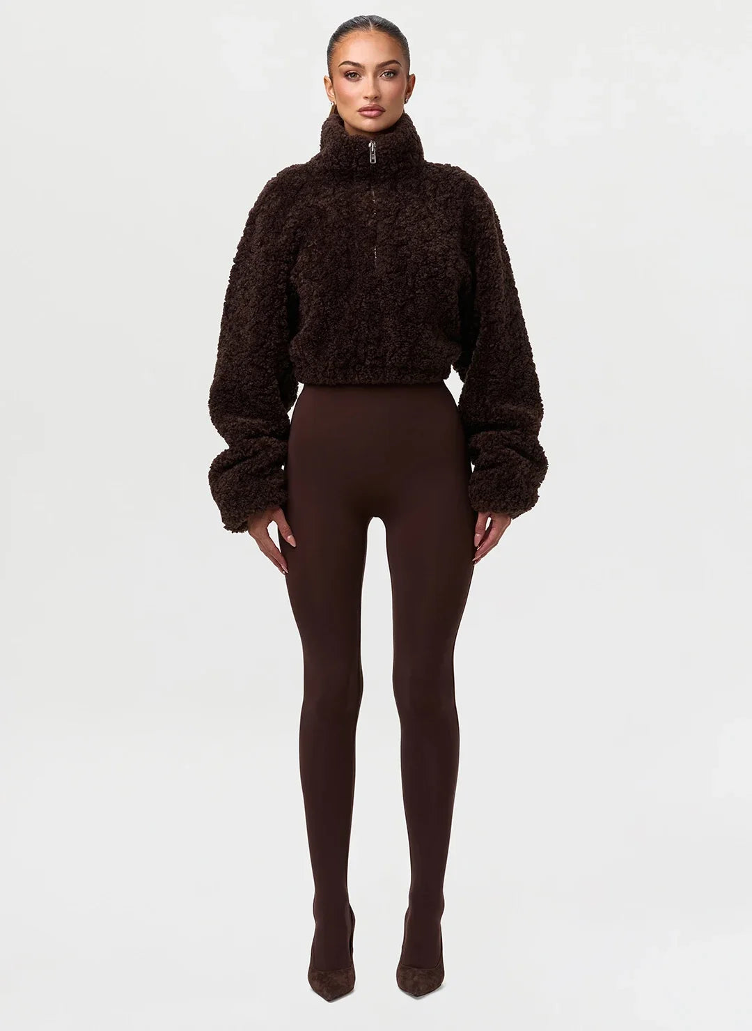 עליונית טדי קצרה עם רוכסן